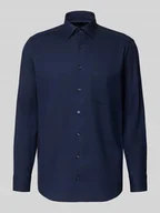 Koszule męskie - Koszula biznesowa o kroju regular fit z czystej bawełny z kołnierzykiem typu kent - miniaturka - grafika 1