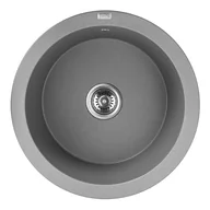 Zlewozmywaki - Zlewozmywak Jednokomorowy Granitowy Okrągły Szary DAFNE - miniaturka - grafika 1