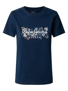 Pepe Jeans Koszulka "Rosalind" w kolorze granatowym - Koszulki i topy damskie - miniaturka - grafika 1