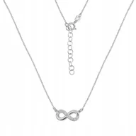 Naszyjniki - Naszyjnik Srebro 925 Elegancka Rodowana Celebrytka Nieskończoność Infiniti - miniaturka - grafika 1