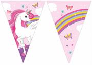 Urodziny dziecka - Girlanda Urodzinowa Z Flag Jednorożec Unicorn Rainbow - miniaturka - grafika 1