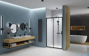 Radaway Premium Pro Black Dwj drzwi 150cm lewe szkło przejrzyste 1014150-54-01L | - Akcesoria do armatury i ceramiki - miniaturka - grafika 3