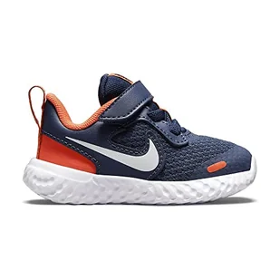 NIKE Unisex Revolution 5 buty gimnastyczne, Midnight granatowy biały pomarańczowy, 36 EU - Buty dla dziewczynek - miniaturka - grafika 1