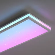 Lampy sufitowe - Paul Neuhaus Lampa sufitowa biała prostokątna z diodą LED i pilotem - Trafalgar - miniaturka - grafika 1