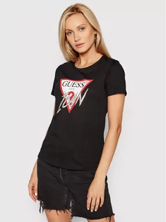Koszulki i topy damskie - Guess T-Shirt Icon W1YI0Y I3Z00 Czarny Regular Fit - grafika 1