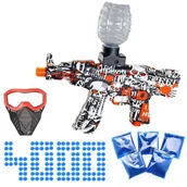 Zabawki militarne - Karabin automatyczny MP5 biało-czerwony na kulki żelowe + maska bojowa + 4000 kulek ST620 - miniaturka - grafika 1