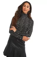 Koszule damskie - Joe Browns Damska koszula z długim rękawem Ditsy Floral Roll Neck Top, czarna, 16, Czarny, 42 - miniaturka - grafika 1