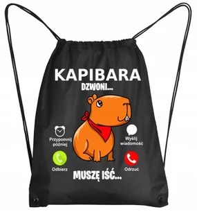 Śmieszny Plecak Worek Szkolny Kapibara Dzwoni 3283 - Torby szkolne - miniaturka - grafika 1