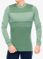 Bluzy sportowe męskie - Bluza termiczna Salomon Essential Wool LS Top - laurel wreath - miniaturka - grafika 1