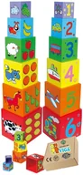 Zabawki sensoryczne - PIRAMIDA UKŁADANKA dla dzieci niemowląt Sorter Drewniane Klocki edukacyjne Viga zabawka montessori - miniaturka - grafika 1