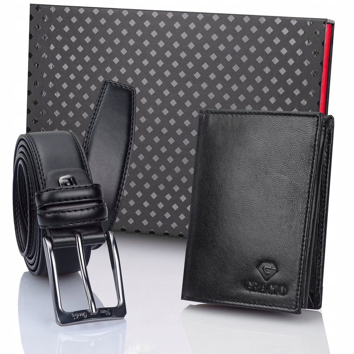 Zestaw prezentowy portfel + pasek 135 cm Pierre Cardin Gracio czarny