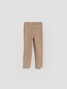 Reserved - Dzianinowe legginsy z wiskozą - beżowy - Bluzy dla dziewczynek - miniaturka - grafika 1