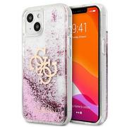Etui i futerały do telefonów - Guess GUHCP13SLG4GPI iPhone 13 mini 5,4" różowy/pink hardcase 4G Big Liquid Glitter GUE001753-0 - miniaturka - grafika 1