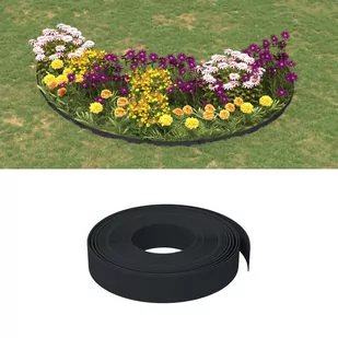 VidaXL Obrzeże ogrodowe, czarne, 10 m, 10 cm, polietylen - Ogrodzenia - miniaturka - grafika 1
