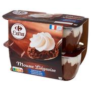 Desery mleczne - Carrefour Extra Deser mleczny czekoladowy z bitą śmietanką 320 g (4 x 80 g) - miniaturka - grafika 1
