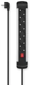 Listwy zasilające - Listwa zasilająca Hama Power Strip 3 m 6 gniazda czarna/srebrna - miniaturka - grafika 1