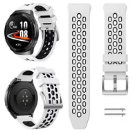 Akcesoria do smartwatchy - Opaska Pasek Perforowany Do Huawei Watch Gt 2E 46Mm - Biało-Czarny - miniaturka - grafika 1