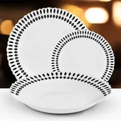 Serwisy obiadowe - Serwis Obiadowy 18 Elem Dla 6 Osób Kpl Talerzy Ze Zdobieniem W Łezki Szkło - miniaturka - grafika 1