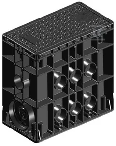 Studnia kablowa z poliwęglanu - typ SK-1 Mikro, EK 437, pokrywa tworzywowa w klasie B125, ryglowana, ciężar studni około 7 kg - Piorunochrony - miniaturka - grafika 1