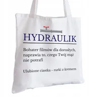 Torby i wózki na zakupy - Torba Bawełniana biała dla Hydraulika Na Prezent ekologiczna Trwały Nadruk - miniaturka - grafika 1