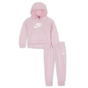 Bluzy sportowe damskie - Zestaw bluza z kapturem i joggery dla niemowląt (1224 M) Nike Club Fleece - Różowy - miniaturka - grafika 1