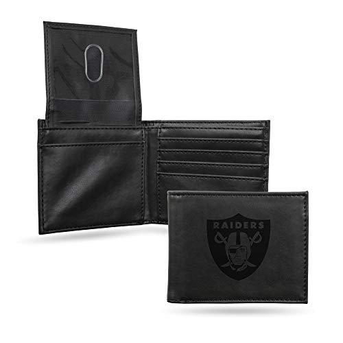 Rico Industries Grawerowany laserowo portfel na banknoty, Oakland Raiders, czarny