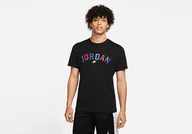 Koszulki męskie - Nike Air Jordan Sport Dna Wordmark Crew Black - miniaturka - grafika 1
