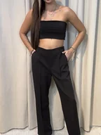 Spodnie sportowe damskie - Eleganckie spodnie Nero - miniaturka - grafika 1