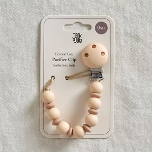 Zawieszka, klips do smoczka, gryzak beżowy JackOJuno - Akcesoria do smoczków - miniaturka - grafika 1