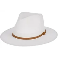 Czapki męskie - Kapelusz męski damski KOWBOJSKI PŁASKI western plażowy uniseks biały - miniaturka - grafika 1