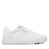Sneakersy męskie - Sneakersy Tommy Hilfiger Modern Cup Knit Rwb FM0FM04942 Biały - miniaturka - grafika 1