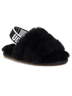 Buty dla dziewczynek - UGG Kapcie T Fluff Yeah Slide 1098579T Czarny - grafika 1