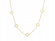 Naszyjniki - NASZYJNIK CELEBRYTKA ZŁOTY KWIAT KONICZYNA STAL CHIRURGICZNA ZŁOTY - miniaturka - grafika 1