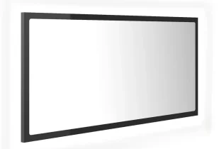 Szare w połysku lustro wiszące LED - Vineri 5X - Lustra - miniaturka - grafika 1