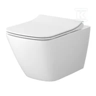 Miski WC - Zestaw C200 miska zawieszana CITY PRO OVAL VORTEX , deska City Square slim duroplastowa wolnoopadająca z łatwym wypinaniem - miniaturka - grafika 1