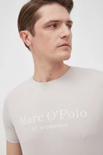 Koszulki męskie - Marc O'Polo Marc O'Polo t-shirt bawełniany kolor szary z nadrukiem - grafika 1