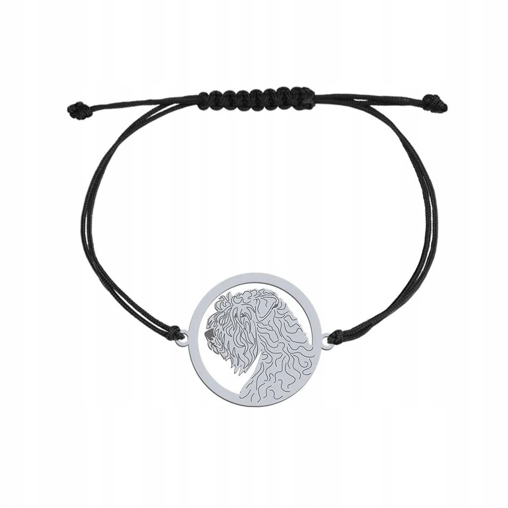 Bransoletka Srebrna Irish Soft-coated Wheaten Terrier 925 SZNUREK DEDYKACJA