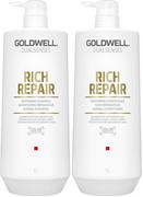 Zestawy kosmetyków damskich - Goldwell Dualsenses Rich repair Zestaw odbudowujący 2 x 1000 ml - miniaturka - grafika 1