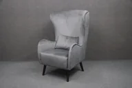 Fotele - Fotel Uszak Pedro Tapicerowany Popielaty 78X85X117 Cm B 6005 - miniaturka - grafika 1