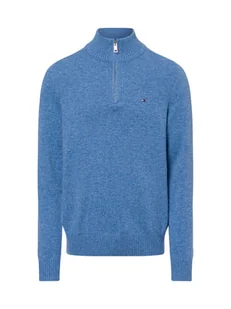 Tommy Hilfiger Męski sweter z dzianiny Mężczyźni Wełna niebieski jednolity, M - Swetry męskie - miniaturka - grafika 1