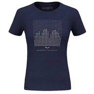Koszulki i topy damskie - Salewa Eagle Dotted Mountain Merino T-Shirt damski, granatowy, rozmiar XXS - miniaturka - grafika 1