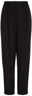 Spodnie damskie - Armani Exchange Damskie spodnie z limitowanej edycji We Beat As One Pleated Tapered Pants, czarny, L - grafika 1
