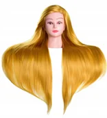 Główki treningowe - GŁÓWKA Głowa treningowa fryzjerska STATYW 60 cm Gold - miniaturka - grafika 1