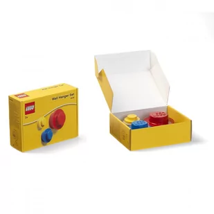 Lego Wall Hangers Set Of 3 Mix Red Blue Yellow - Pojemniki na zabawki - miniaturka - grafika 1