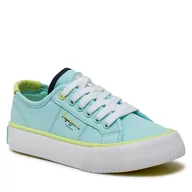 Buty dla dziewczynek - Tenisówki Pepe Jeans Ottis Basic G PGS30605 Pearl Blue 505 - miniaturka - grafika 1