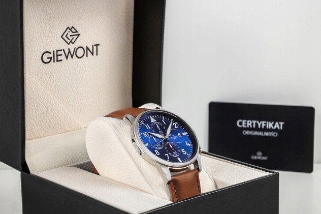 Zegarek Giewont Zegarek Męski Chronograph Sapphire Brązowo-Niebieski GW5630-A6