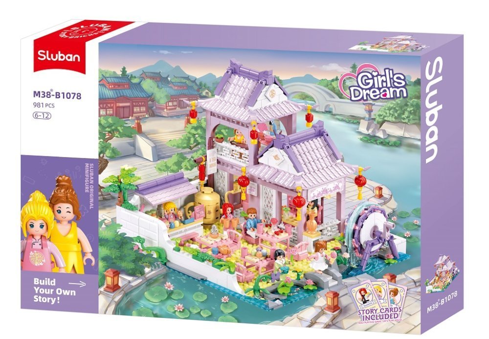 SLUBAN Klocki Girl’s Dream Domek Chińska Herbaciarnia 981 elementów M38-B1078