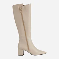 Kozaki damskie - Kozaki damskie skórzane Geox D26NMB00085-C6738 38 Beżowe (8050036774897). Kozaki damskie - miniaturka - grafika 1