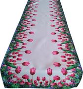 Obrusy i serwetki - Bieżnik z nadrukiem, 80x140, różowy w kwiaty, OHA-003-A - miniaturka - grafika 1