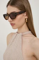 Okulary przeciwsłoneczne - Gucci okulary przeciwsłoneczne damskie kolor brązowy - miniaturka - grafika 1